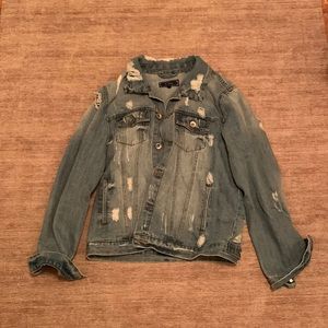 Distressed blue Jean jacket